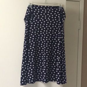 LuLaRoe Azure skirt navy polka dot size 2XL